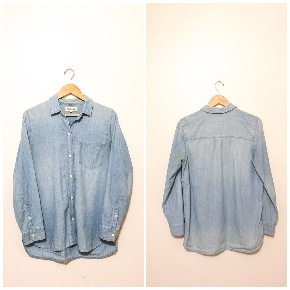 Madewell Chambray long-sleeved button-down, M
